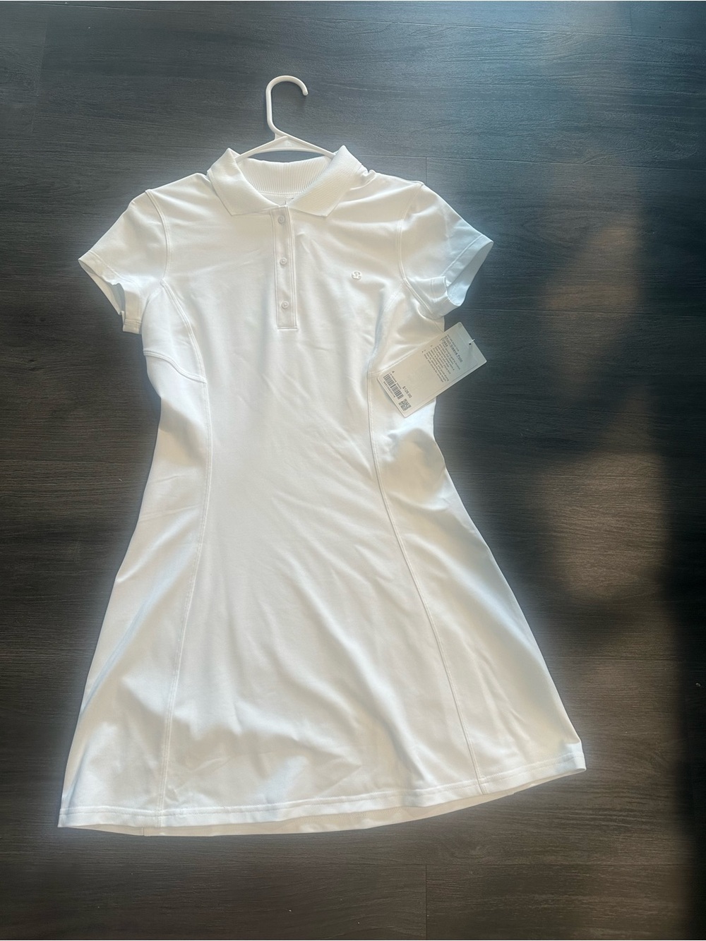 Lululemon White Polo Dress with Button Placket